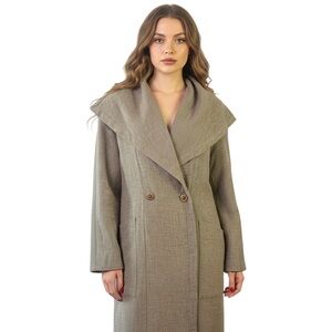 LINDA LUNDSTRÖM OVERSIZED  WOOL TRENCH COAT LARGE POCKETS MADE IN CANADA SIZE 6